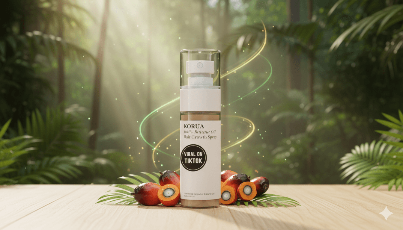 Get the Shine – Free Sample of Korua’s Batana Oil Spray!