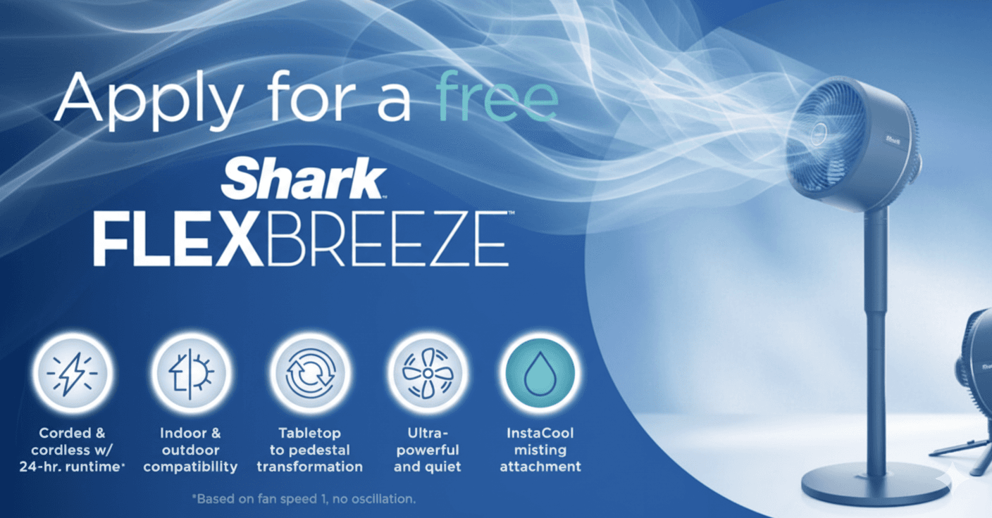 Stay Cool — Get a FREE Shark FlexBreeze Fan!
