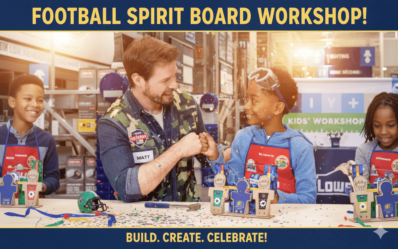 Kids Build Football Spirit Boards for FREE at Lowe’s—Sept 20!