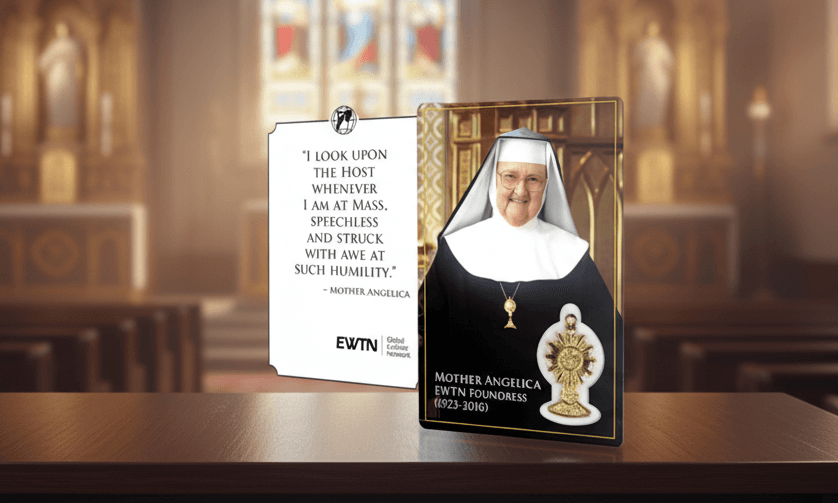 Mother Angelica Prayer Card with Medallion – Free Gift of Faith