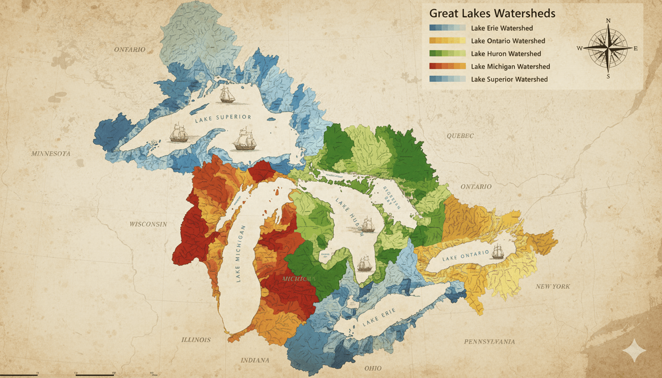 Water Connects Us All – Free Great Lakes Watersheds Map