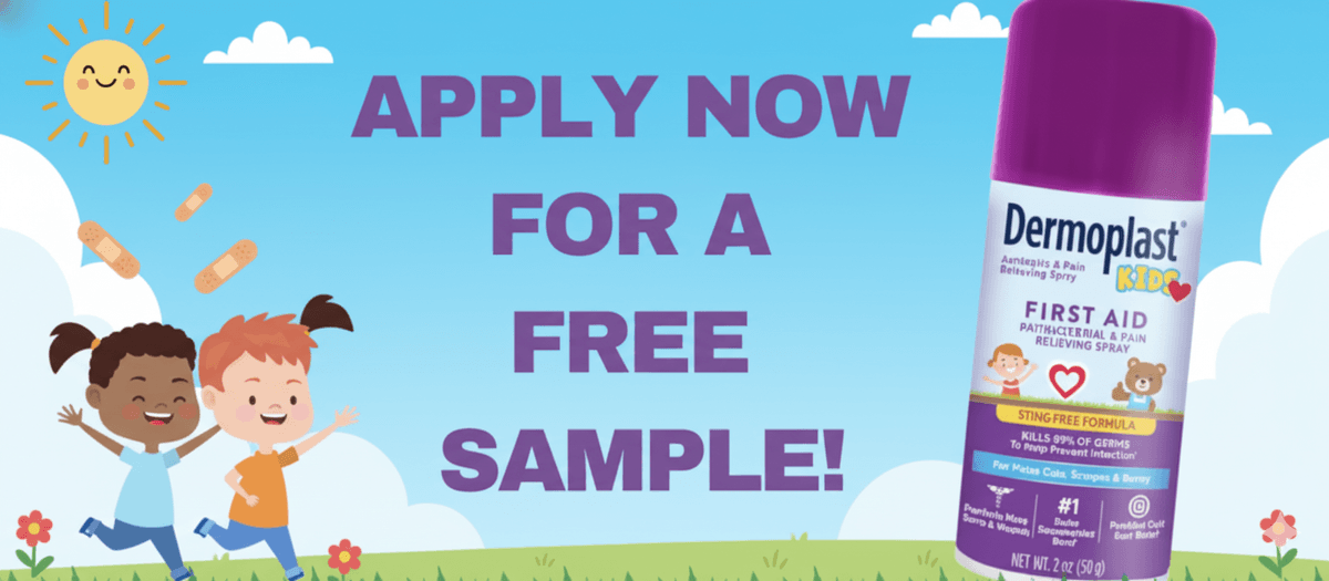 Protect Your Kids – Free Dermoplast Spray Sample