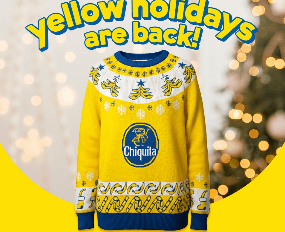 Chiquita Yellow Holidays Sweater