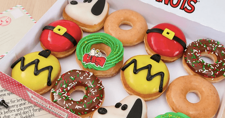 Krispy Kreme Peanuts Christmas Donut