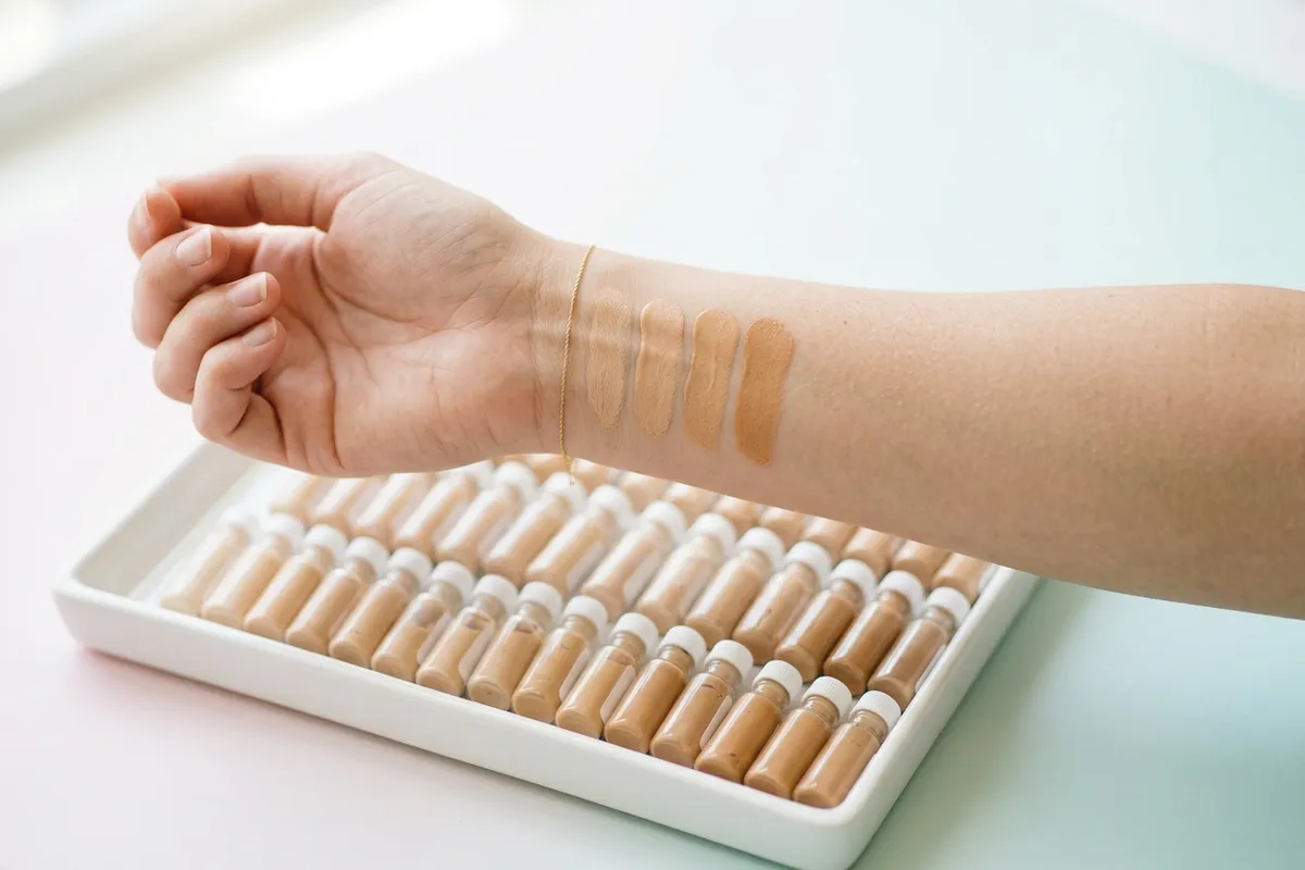 Foundation and concealer are shade matched, which is one reason makeup is sampled less than skincare.