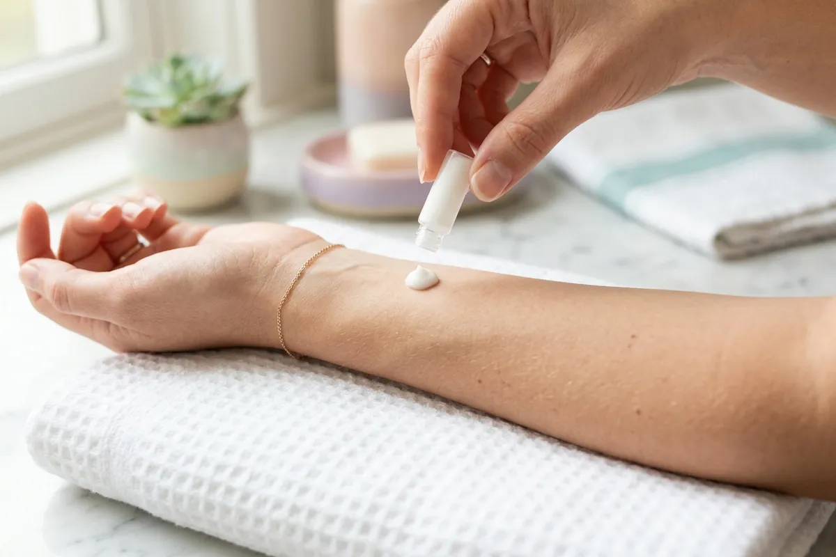 Patch-test a new sample on your inner arm for a day before it goes on your face.