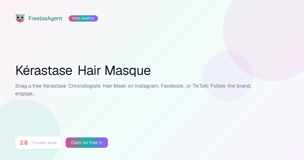 Kérastase Hair Masque — Free Sample | FreebieAgent